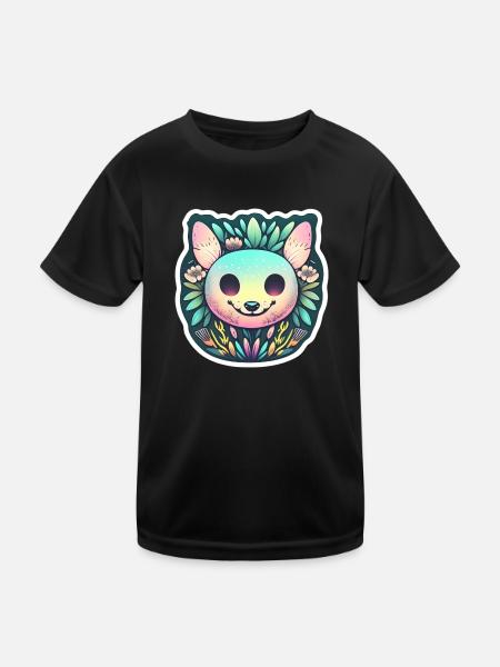 Bunte Maus Glück im Frühling - Kinder Funktions-T-Shirt - Schwarz - Vorne