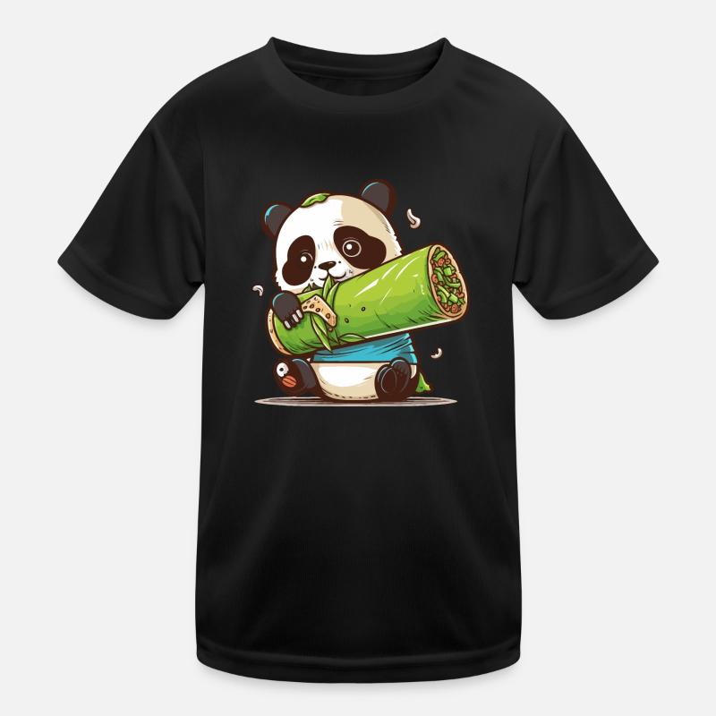 Pandas Epic Burrito Adventure Kids Functional T-Shirt