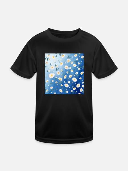 Vintage Kamille Blume Vintage Chamomile Flower - Kids Functional T-Shirt - black - Front