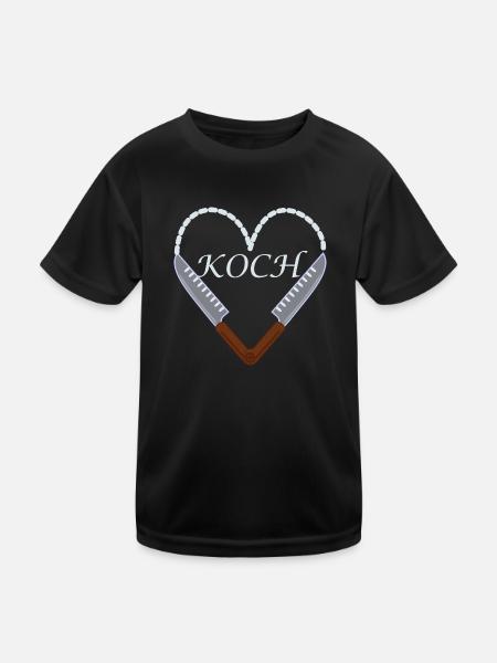 Koch - Kinder Funktions-T-Shirt - Schwarz - Vorne