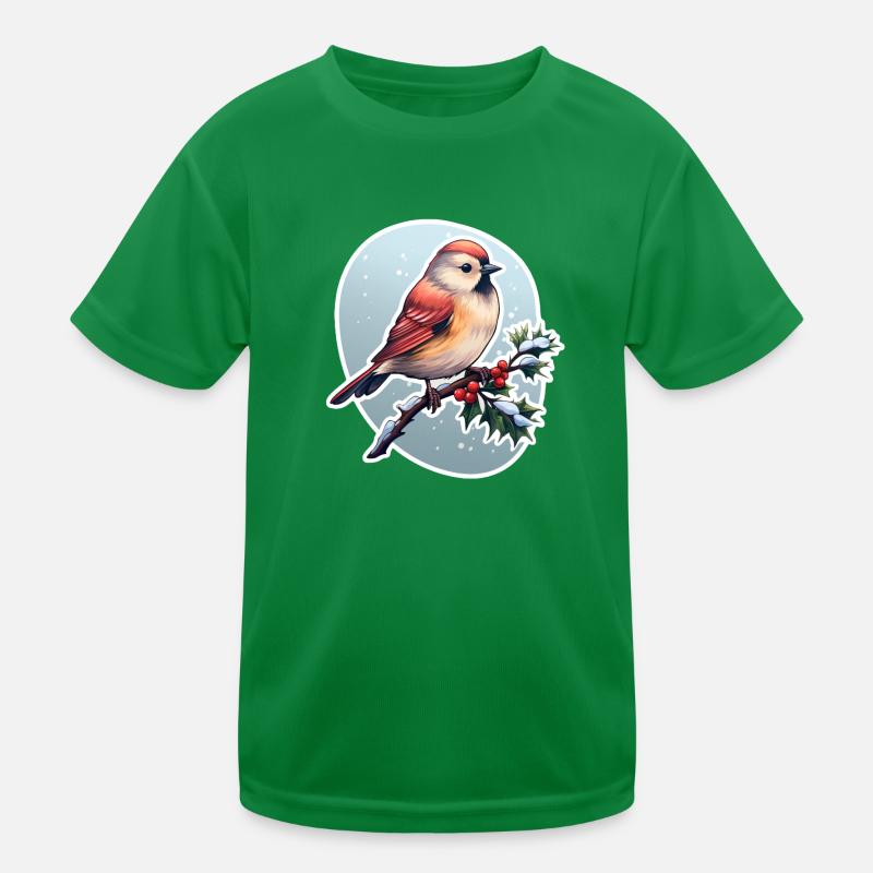 Winter bird Kids Functional T-Shirt