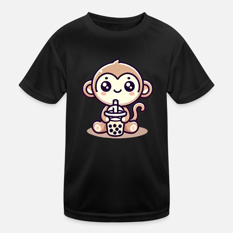 Adorable Boba Monkey Buddy Design T-shirt sport Enfant