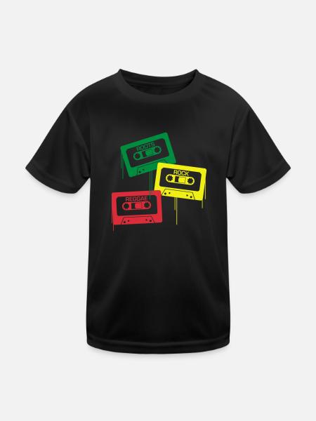 Roots, rock, reggae - Kids Functional T-Shirt - black - Front