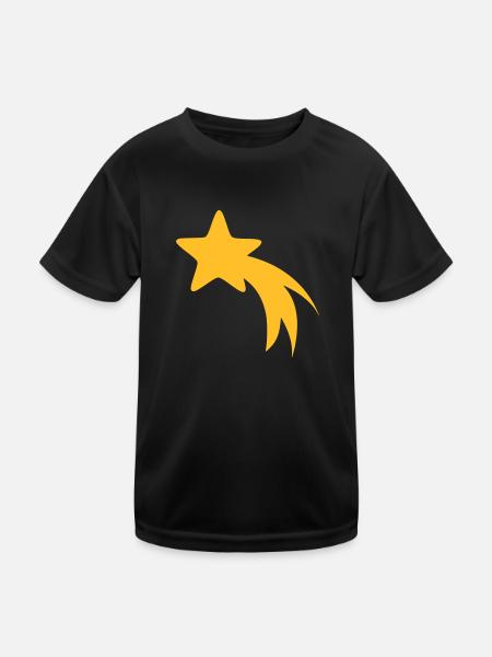 STERNSCHNUPPE - Kinder Funktions-T-Shirt - Schwarz - Vorne