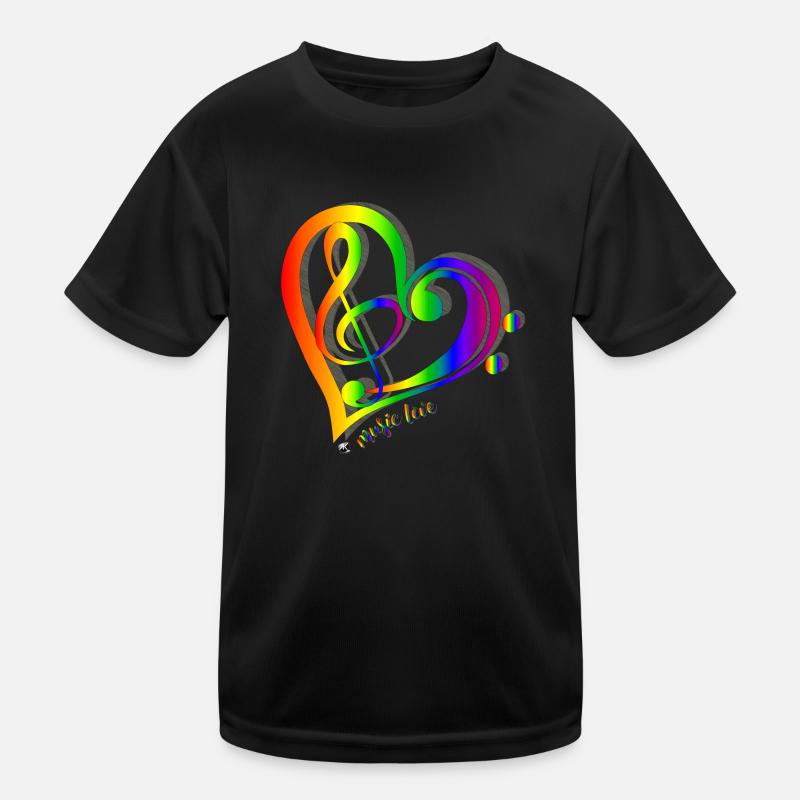 Clés de violon et de basse fermées dans un cœur T-shirt sport Enfant