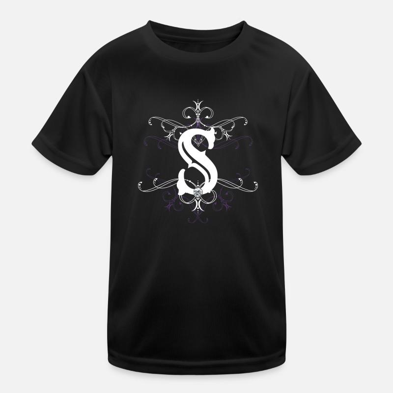 Buchstabe S Buchstabe-S - Kinder Funktions-T-Shirt - Schwarz