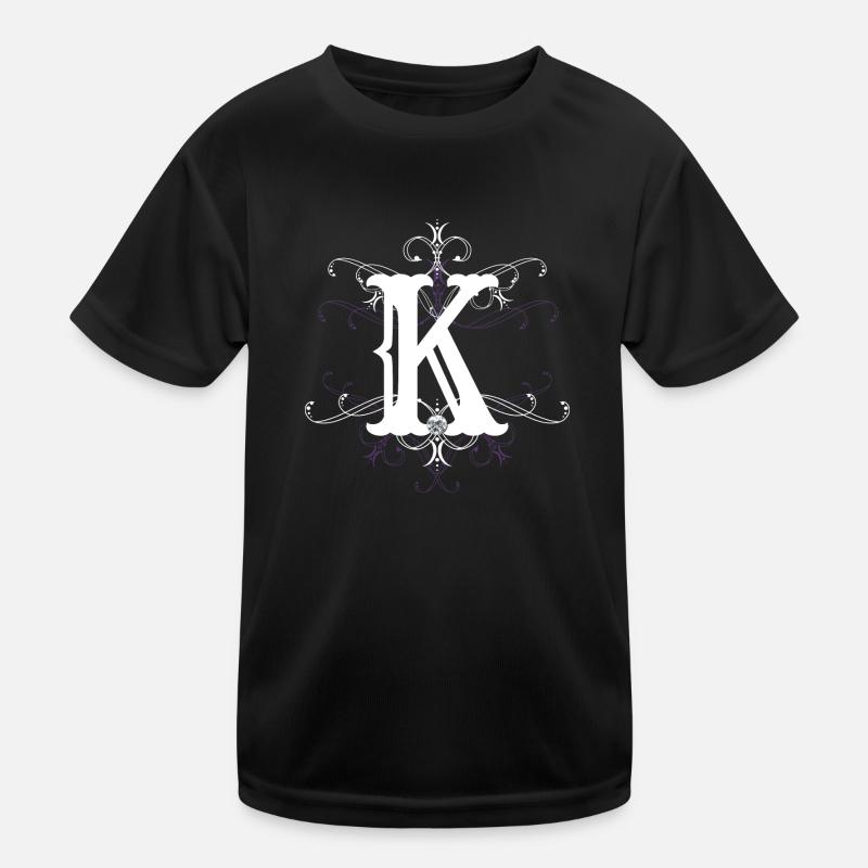 Buchstabe K Buchstabe-K - Kinder Funktions-T-Shirt - Schwarz