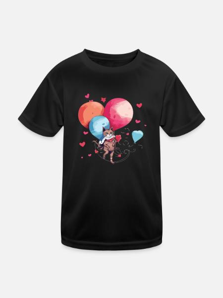 Mina la chatte aux ballons - T-shirt sport Enfant - noir - Devant