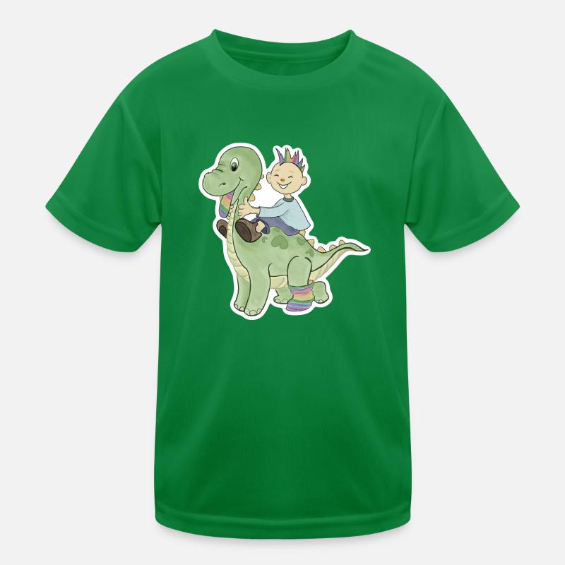 Kid on Dino Kids Functional T-Shirt