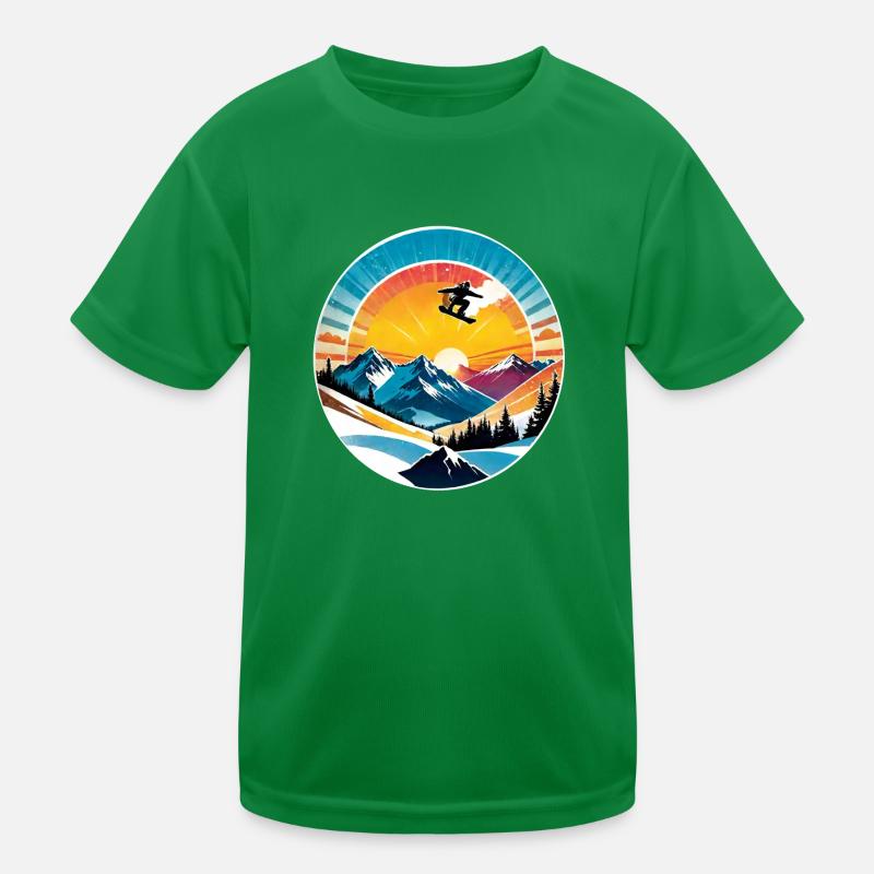 Snowboarding, snow and skiing Kids Functional T-Shirt
