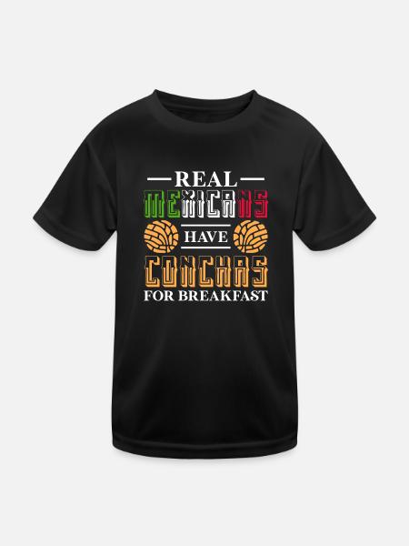 Real mexicans have conchas Design for a enthusiast - Kinder Funktions-T-Shirt - Schwarz - Vorne