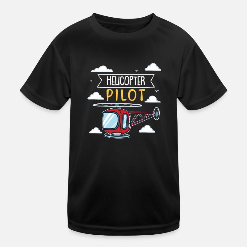 Helicopter pilot | red helicopter Kids Functional T-Shirt
