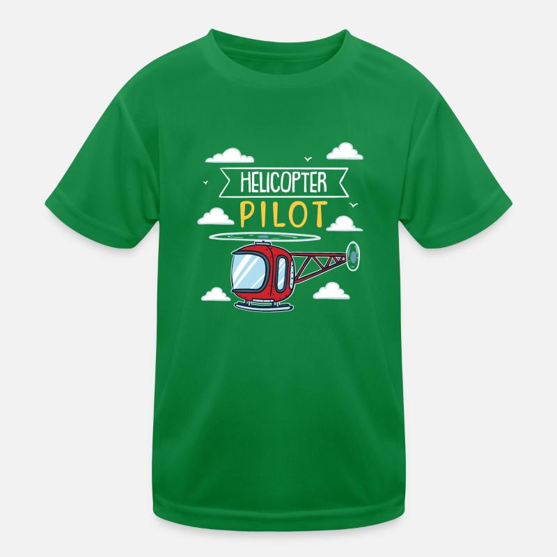 Pilote d'hélicoptère | hélicoptère rouge T-shirt sport Enfant
