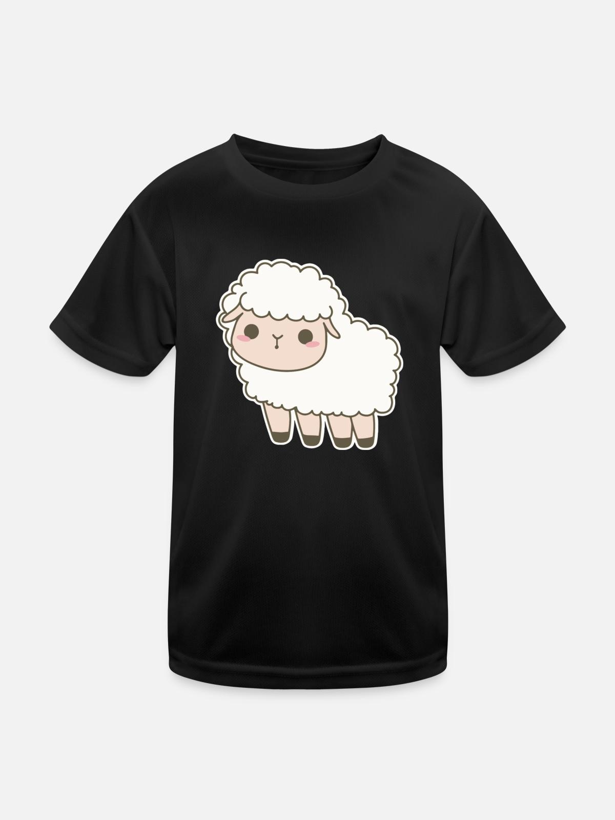 Schaf - Kinder Funktions-T-Shirt - Schwarz - Vorne