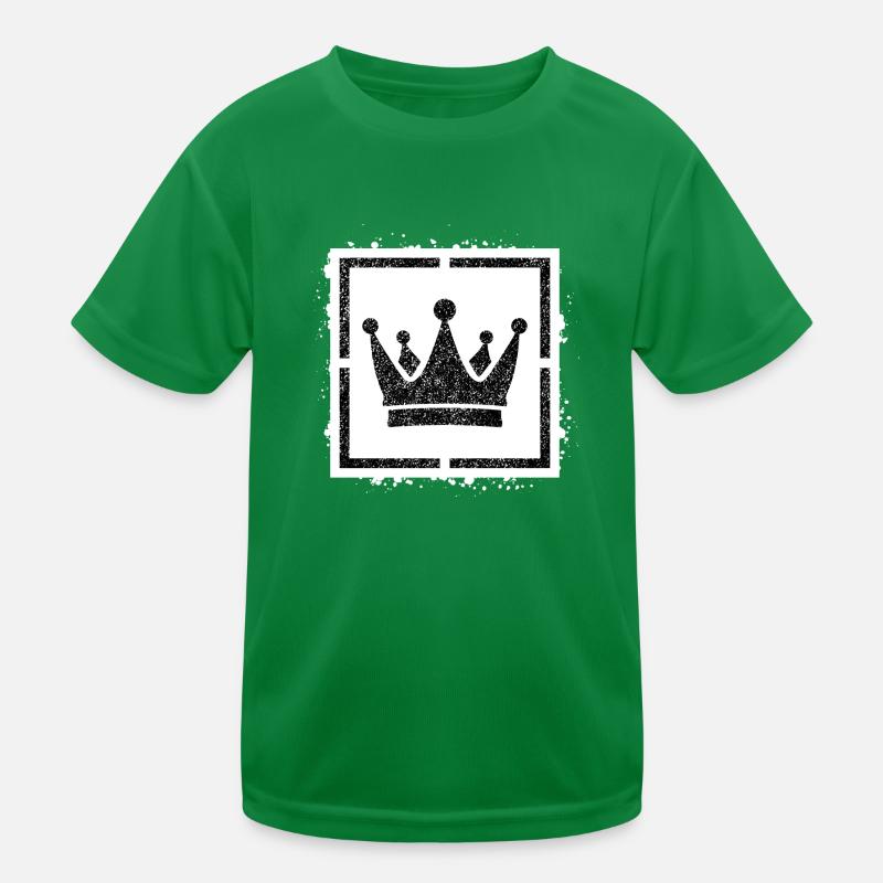 Sponge stencil Crown inside square Kids Functional T-Shirt
