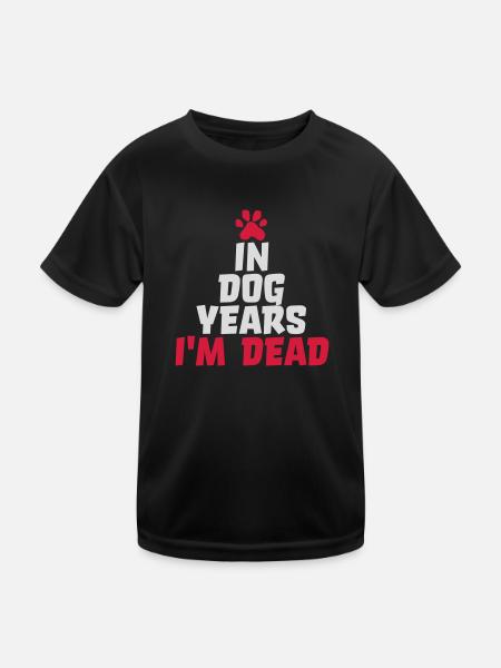 in dog years Dead - Kinder Funktions-T-Shirt - Schwarz - Vorne