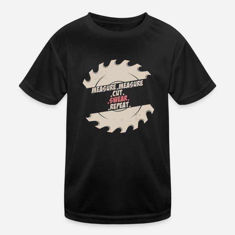 Measure Cut Swear Repeat Carpenter Kids Functional T-Shirt