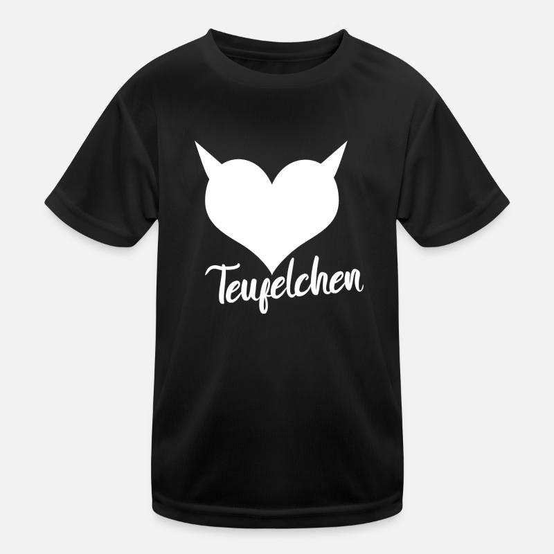 Teufelchen Wort mit Herz Devil Kinder Funktions-T-Shirt