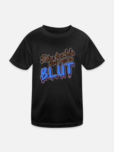 meerkatze katze weihnachten witzig lustiger spruch - Kinder Funktions-T-Shirt - Schwarz - Vorne