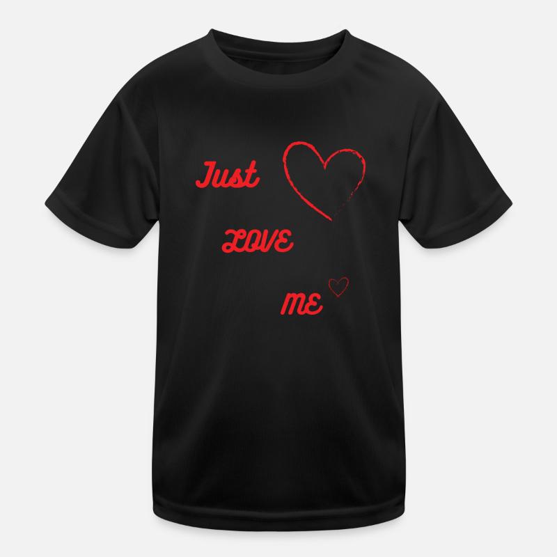 Liebe mich einfach - Kinder Funktions-T-Shirt - Schwarz