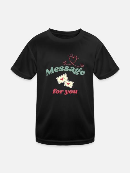 Liebesdesign - Liebesbrief - Kinder Funktions-T-Shirt - Schwarz - Vorne