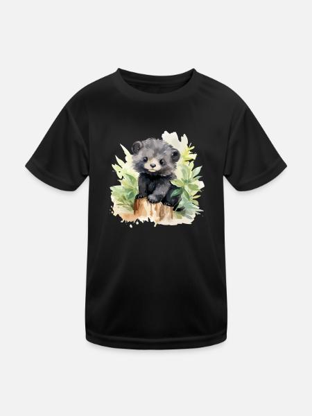 Ours brun - T-shirt sport Enfant - noir