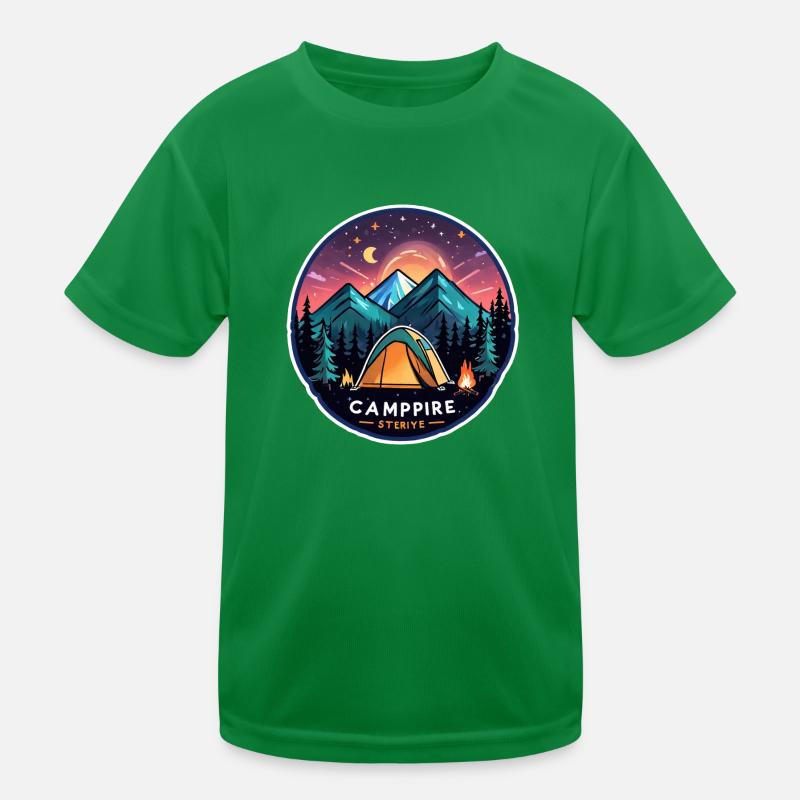 camping, tente et feu de camp T-shirt sport Enfant