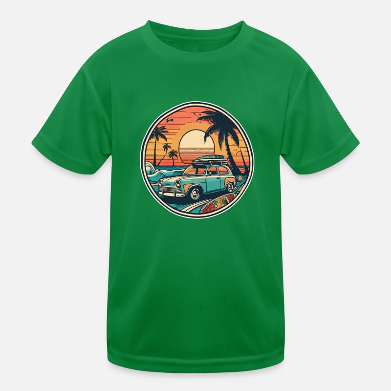 surf plage palmier soleil vacances T-shirt sport Enfant