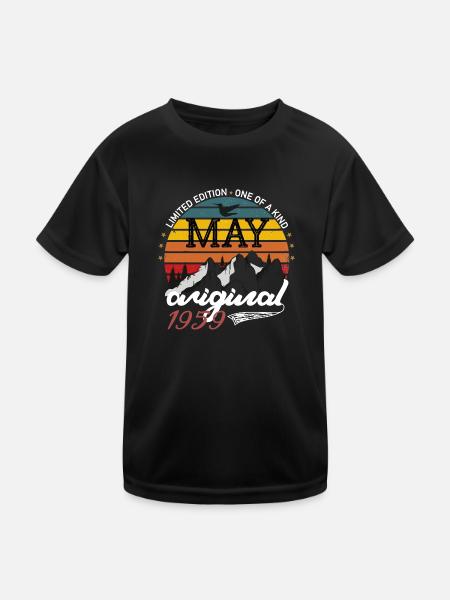 Mai 1959 Original Mai 1959 Geburtstagsgeschenk - Kinder Funktions-T-Shirt - Schwarz - Vorne