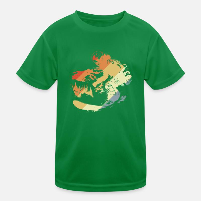 Retro Snowboarder Kids Functional T-Shirt