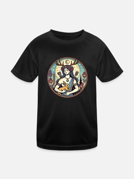 Artemis - Kinder Funktions-T-Shirt - Schwarz - Vorne