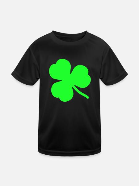 kleeblatt_2 - Kinder Funktions-T-Shirt - Schwarz - Vorne