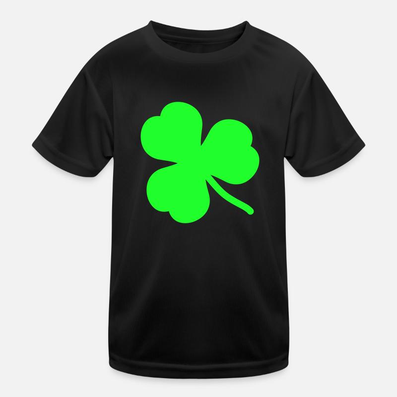 kleeblatt_2 - Kinder Funktions-T-Shirt - Schwarz