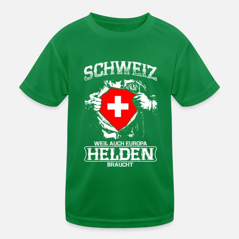 Schweiz - Helden - Europa Kinder Funktions-T-Shirt