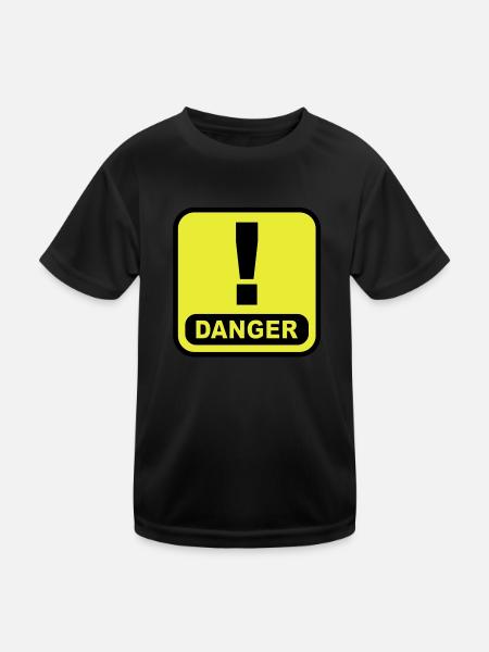 Danger Ausrugezeichen - Kids Functional T-Shirt - black - Front