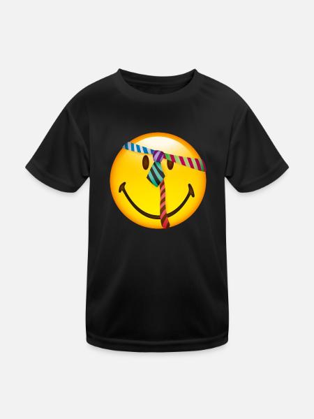Smiley Tie - Kids Functional T-Shirt - black