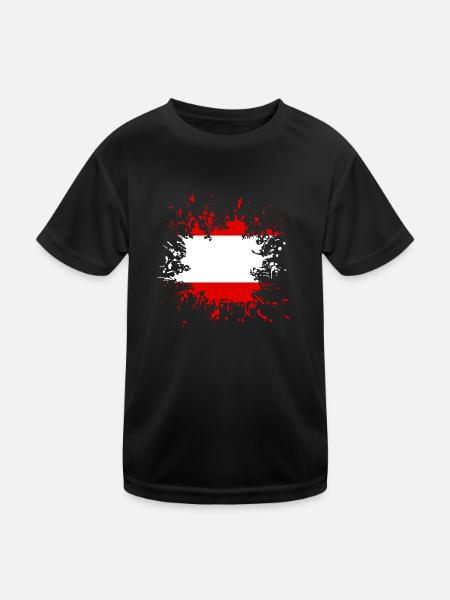 Österreich Austria österreich Austria - Kinder Funktions-T-Shirt - Schwarz - Vorne