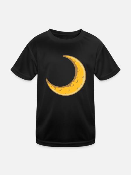 Moon Design Sickle Moon - Kids Functional T-Shirt - black
