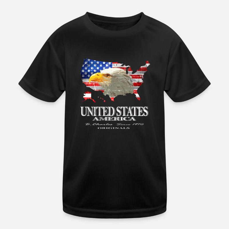 États-Unis États-Unis Drapeau De l’Aigle T-shirt sport Enfant