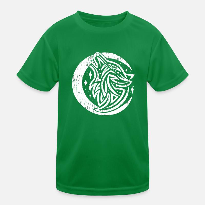 Wikinger Zeichen Fenrir Fenriswolf Wolf Wolfsrudel Kinder Funktions-T-Shirt