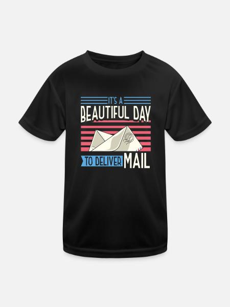 It's A Beautiful Day To Deliver Mail - Kinder Funktions-T-Shirt - Schwarz - Vorne
