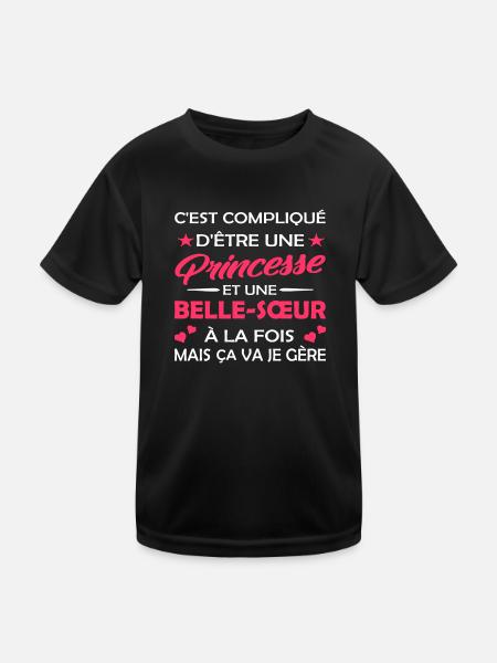 princesse et belle sœur à la fois - T-shirt sport Enfant - noir - Devant