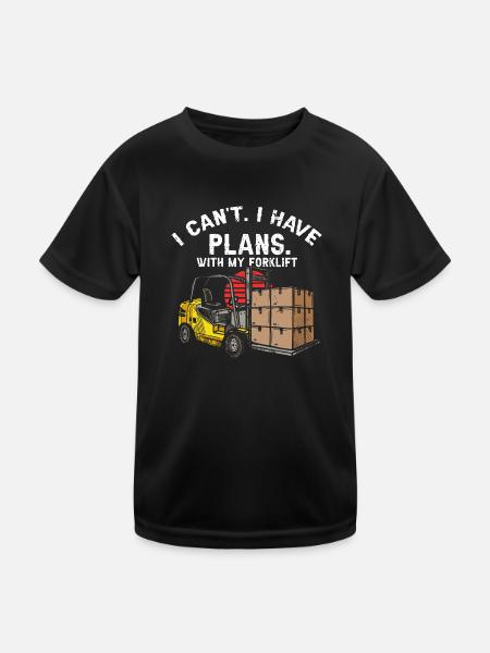 Magasiniers pour les caristes et les chariots élévateurs - T-shirt sport Enfant - noir - Devant