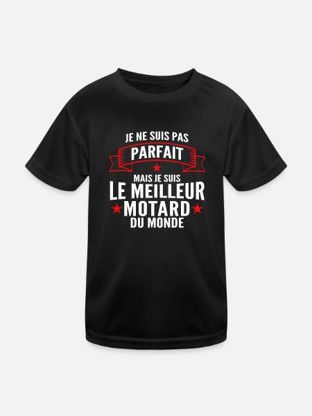 pas parfait mais le meilleur motard du monde - T-shirt sport Enfant - noir - Devant