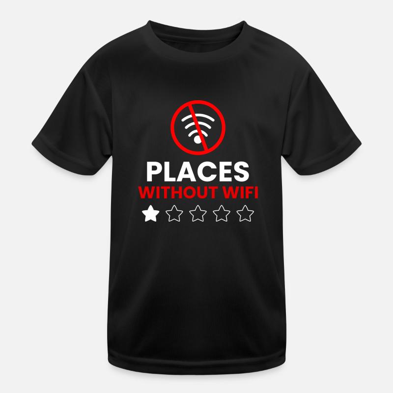 Plätze Ohne WiFi Kinder Funktions-T-Shirt