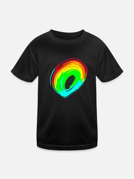Rainbow dégradé coloré cool rétro tendance Art 3 - T-shirt sport Enfant - noir - Devant