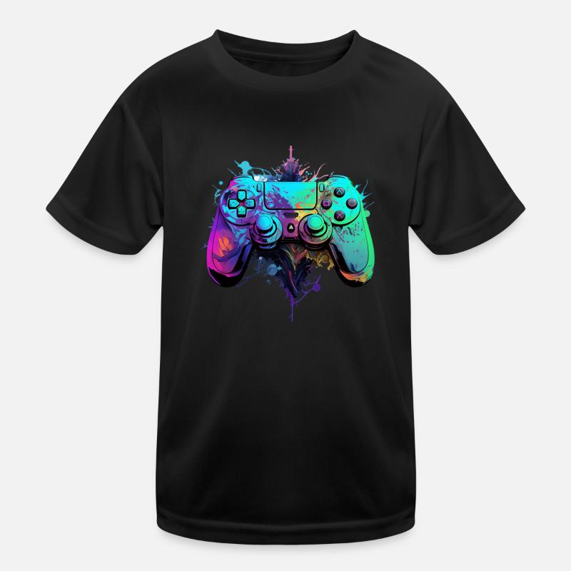 Neon Gaming Controller / Kontroller Kinder Funktions-T-Shirt