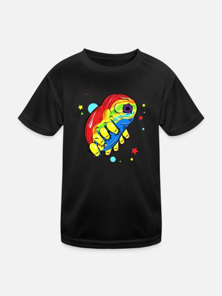 Rainbow Tardigrade - Kids Functional T-Shirt - black - Front
