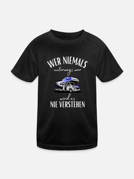 Camper und Wohnmobil Spruch-Lustiges Camper Motiv - Kinder Funktions-T-Shirt - Schwarz - Vorne