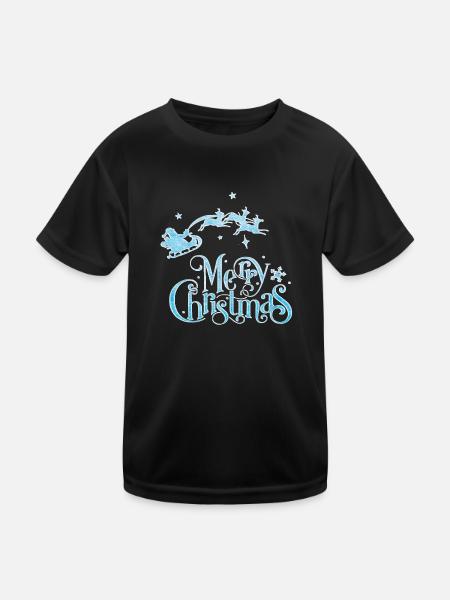 Weihnachten Weihnachtsmann Weihnachtsmann ungezogene Feiertage Winter - Kinder Funktions-T-Shirt - Schwarz - Vorne